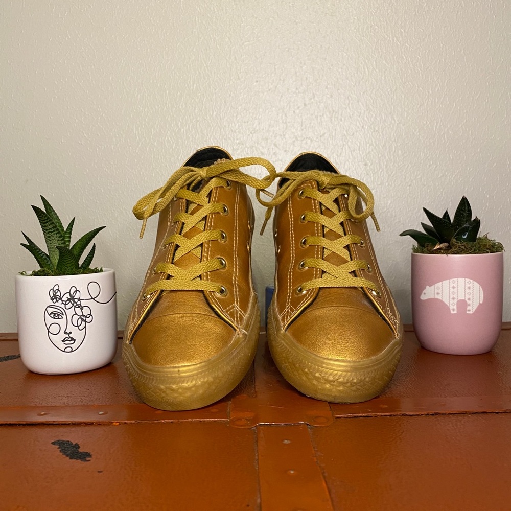 Vintage Gold Converse Shoes